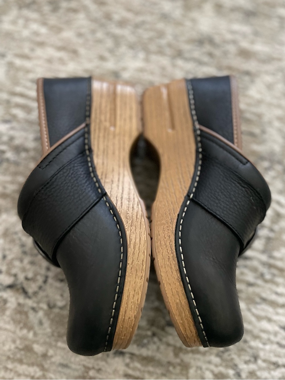 Dansko Pearson Pro Big Buckle Clog Black Nappa Leather Slip On - Picture 3 of 8